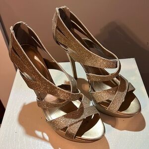Aldo  Metallic Gold Women's size 40 High Heeled Sandals